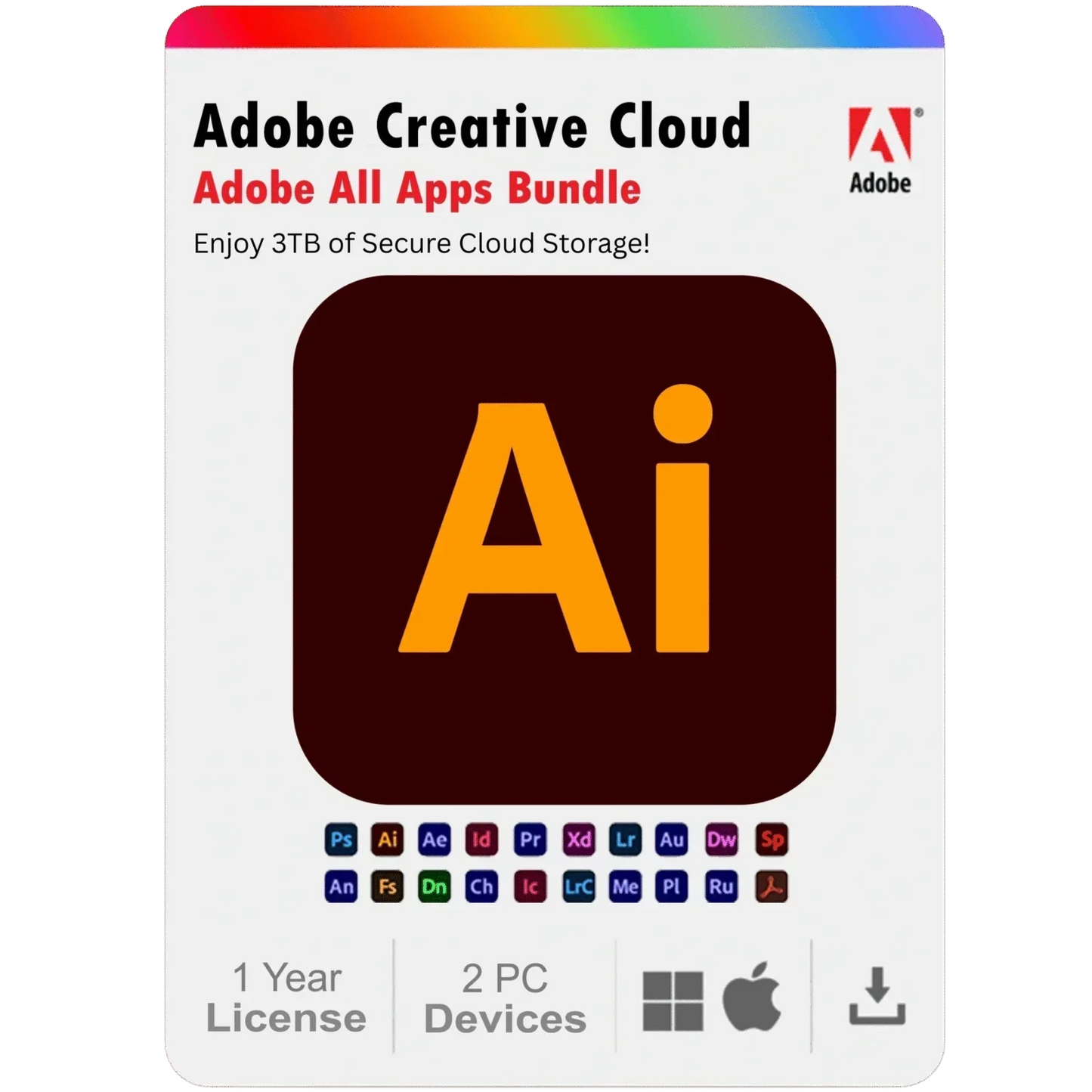 Adobe Illustrator 2025 1 Year Subscription For Windows And Mac 2PC