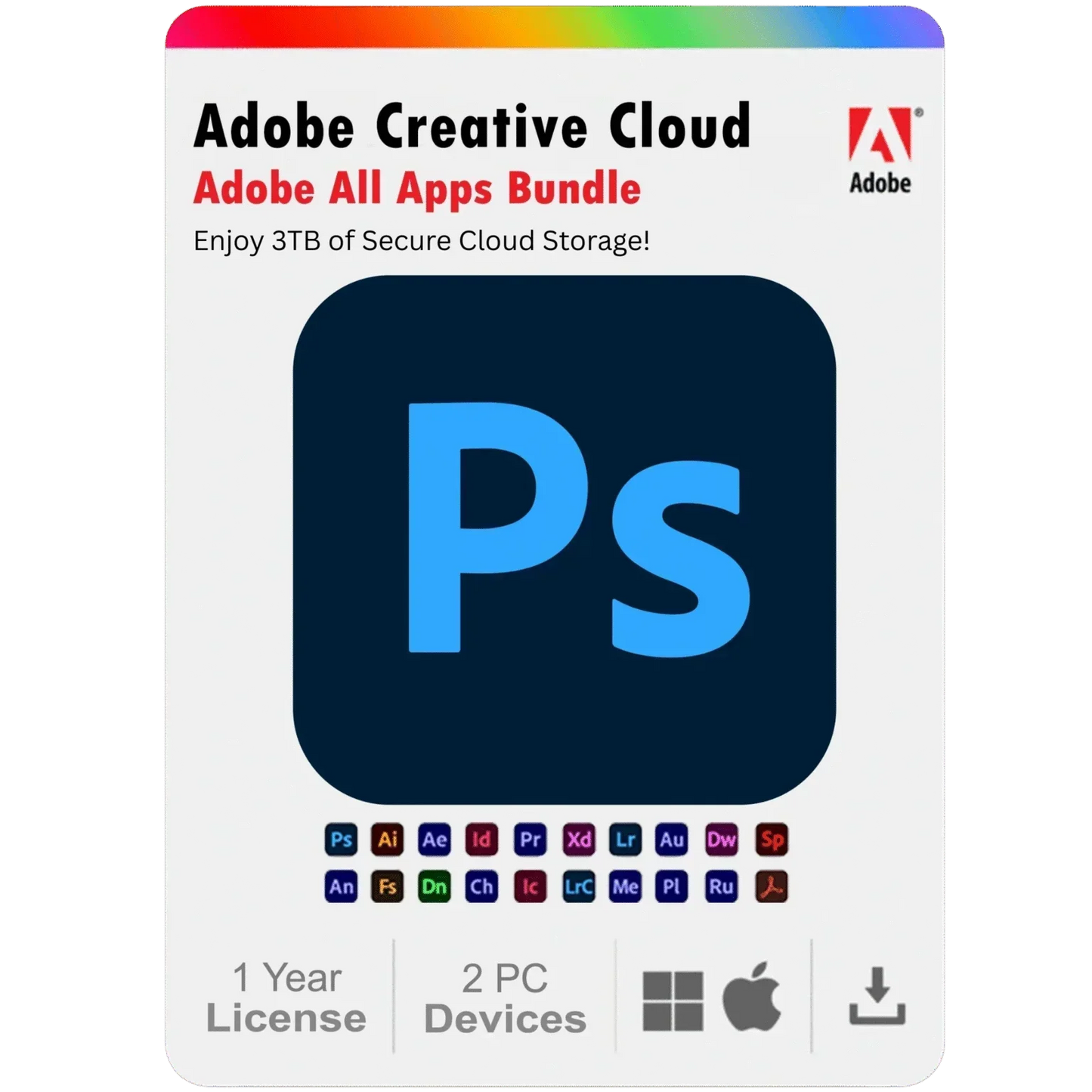 Adobe Photoshop 2025 1 Year Subscription For Windows And Mac 2PC